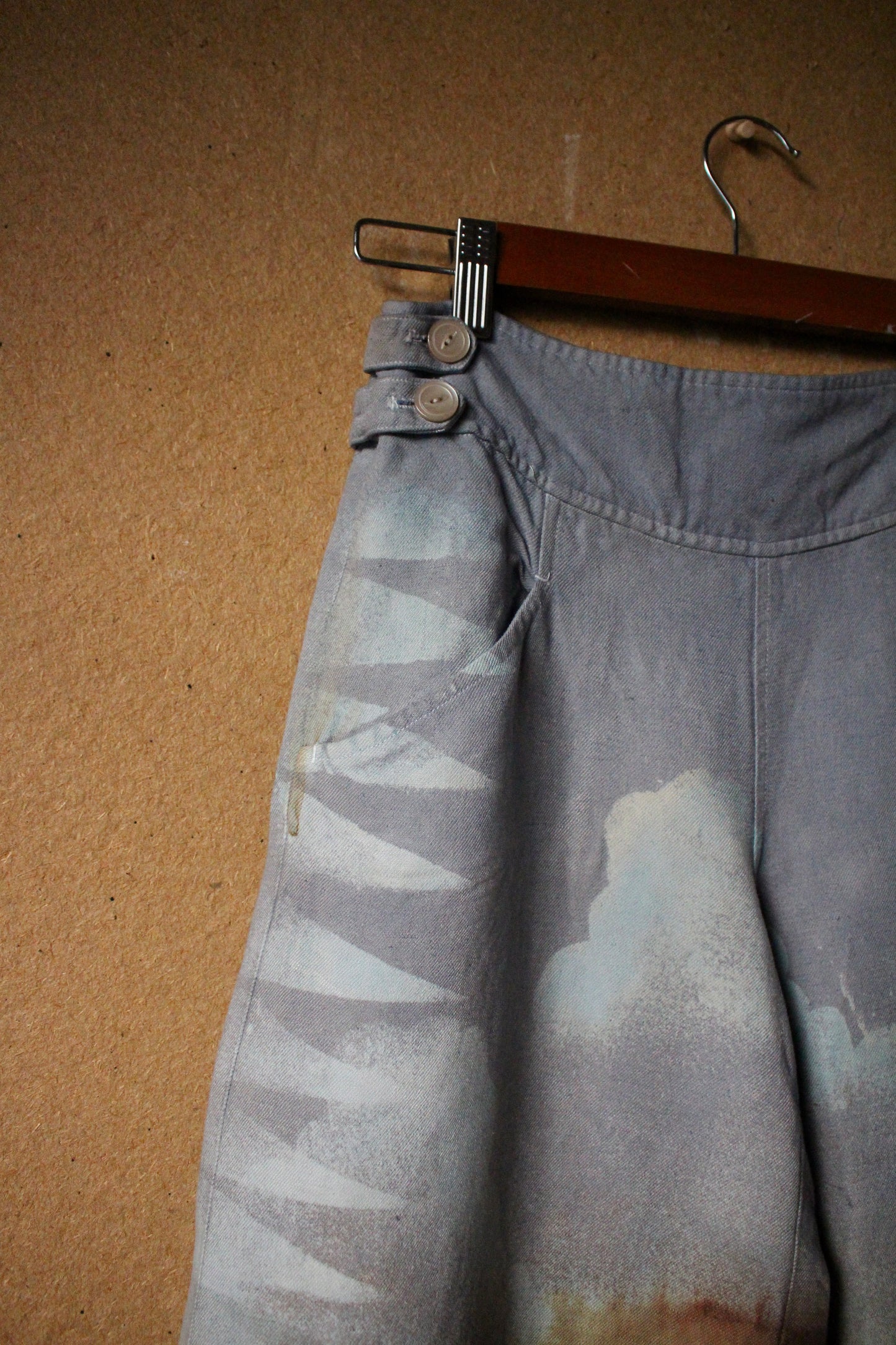 Small- OOAK High Desert Mountains- Wide Legged Pants - Short measurements below- Upcycled