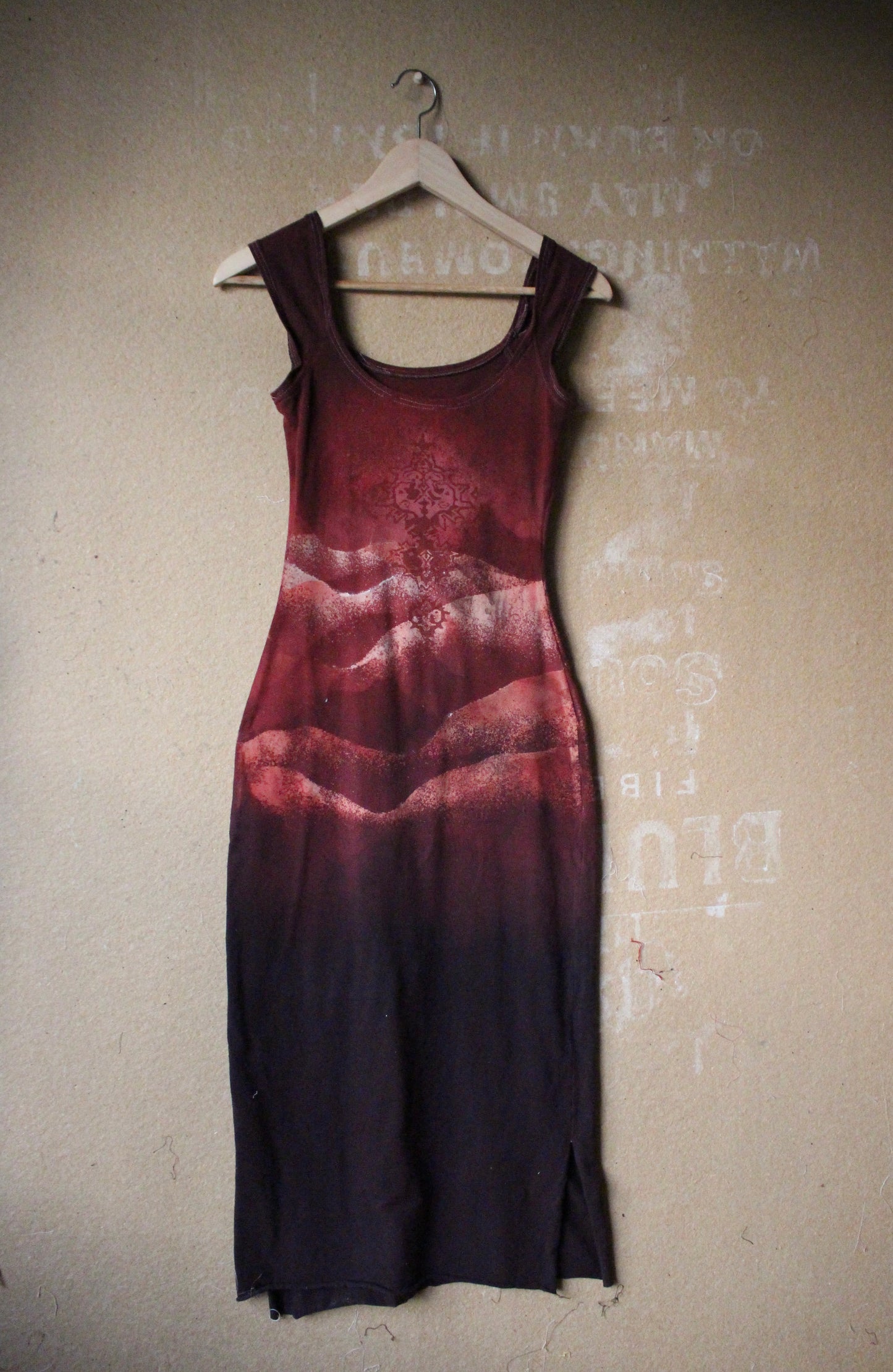 Small -OOAK OG Basket Dress - Charcoal Embers - Marked down for misplaced dye marks