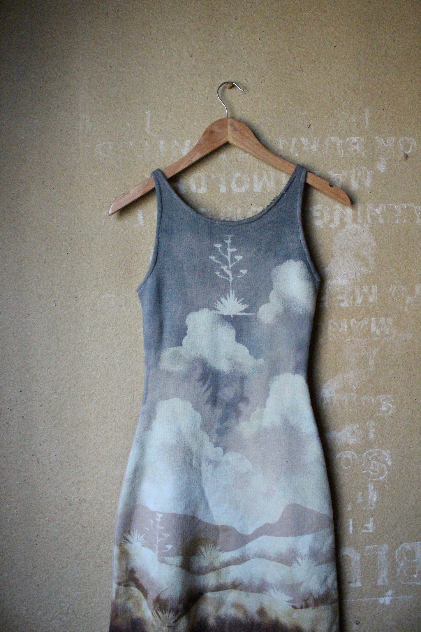 Fits Small/Medium -High Desert soothe -Tank Dress - super soft 100%cotton french terry - dead stock fabric
