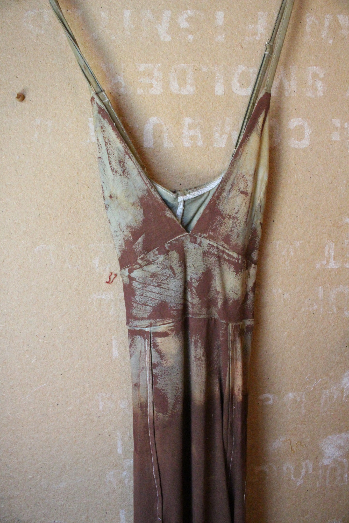 Small- OXIDATE Slit Dress 3- Made from Bamboo/Cotton/Spandex - Short length (dress for 5.5ft and shorter ) Hand painted - hand dyed & heat set