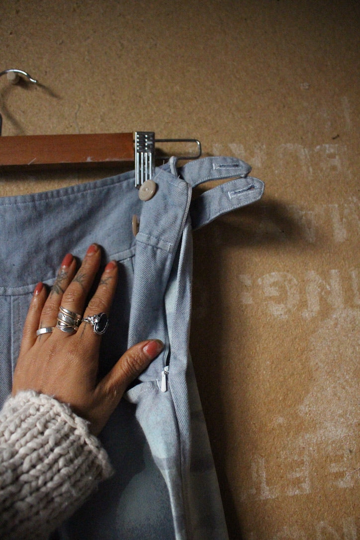 Small- OOAK High Desert Mountains- Wide Legged Pants - Short measurements below- Upcycled