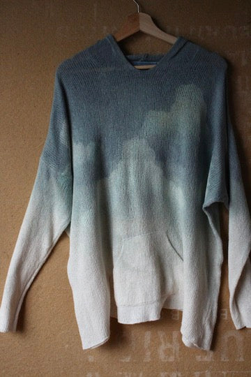 Small-Medium - Blue skies Hoodie sweater - - FLAX brand x Zhinh - 88% Cotton 12% nylon