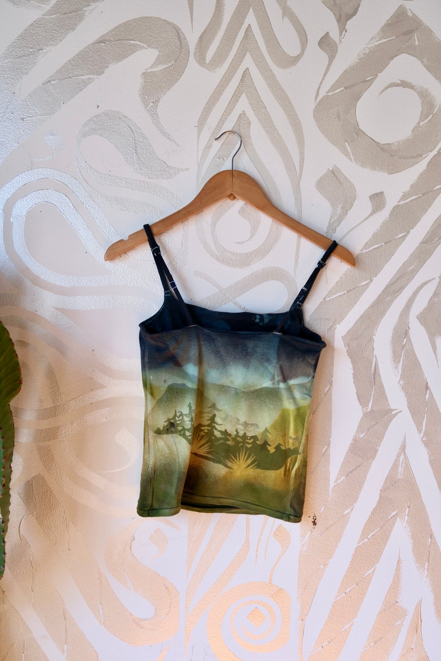 Medium- Emerald Mountains-  Cami Tank Top - 91% organic cotton and 9% elastane