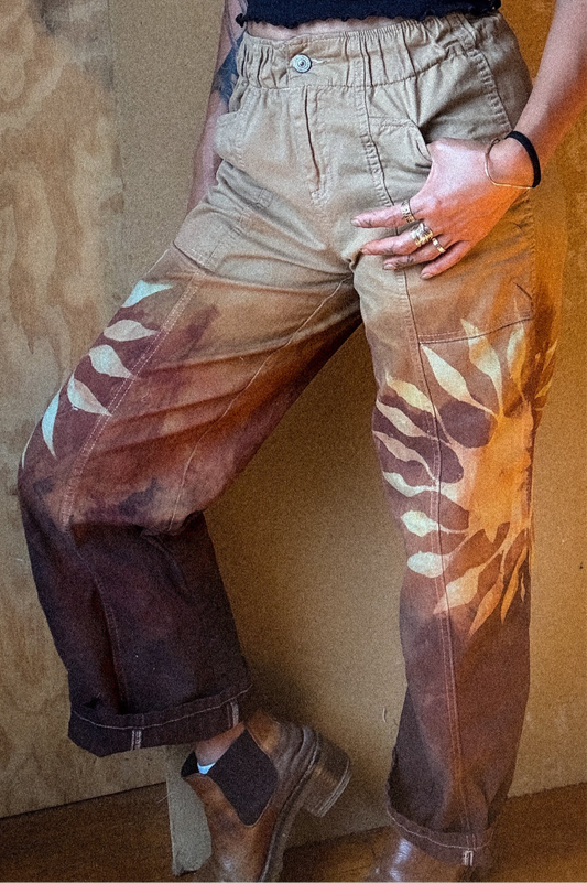 NEW! Small - Solar Pants - 100% cotton - upcycled - regenera-Zhinh OOAK