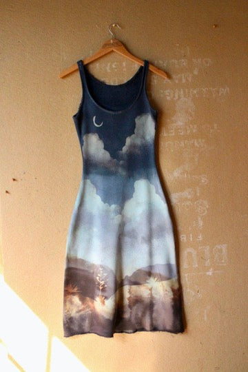 Small- New Day Delight Tank Dress- 100% Organic French terry Cotton - Deadstock Fabric - Regenera-zhinh