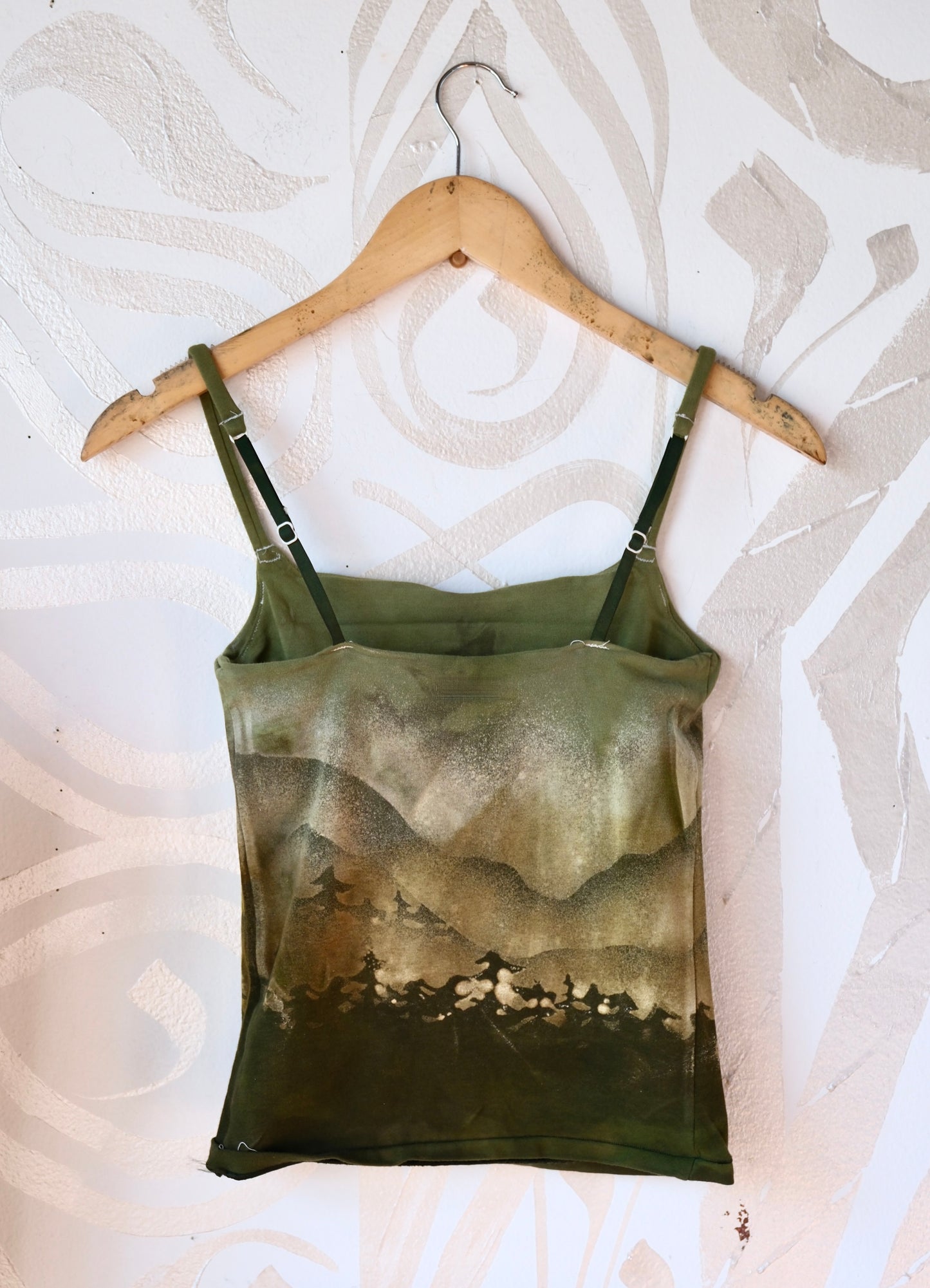 Small- Olive Skies Mountain Hike - Cami Tank Top - 91% organic cotton and 9% elastane