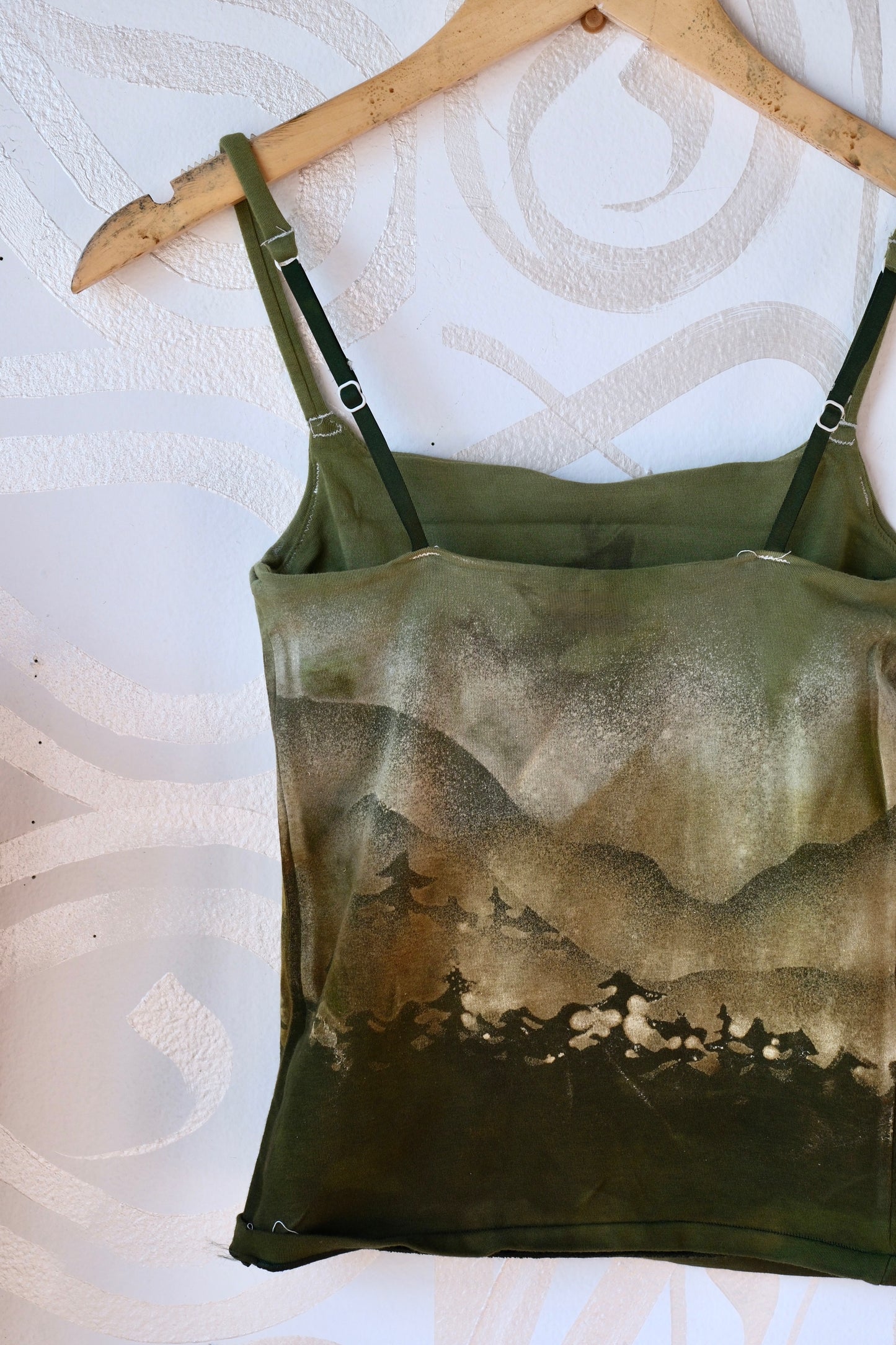 Small- Olive Skies Mountain Hike - Cami Tank Top - 91% organic cotton and 9% elastane