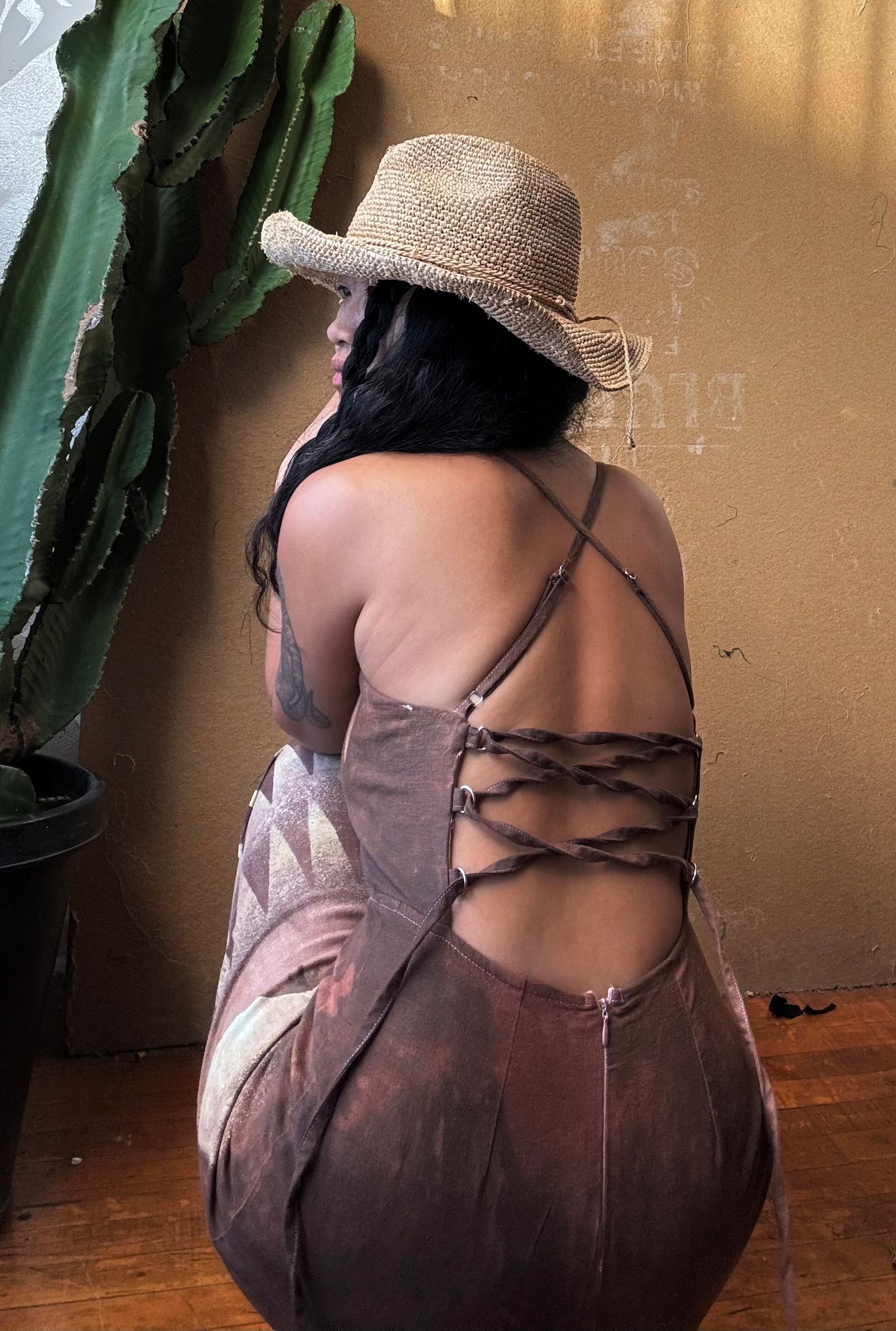 Medium- Terracotta Mountain Dress  - Stretchy Linen/Rayon  - This dress is insanely comfy - a linen fabric that is stretchy and maintains the linen like texture... (Copy)