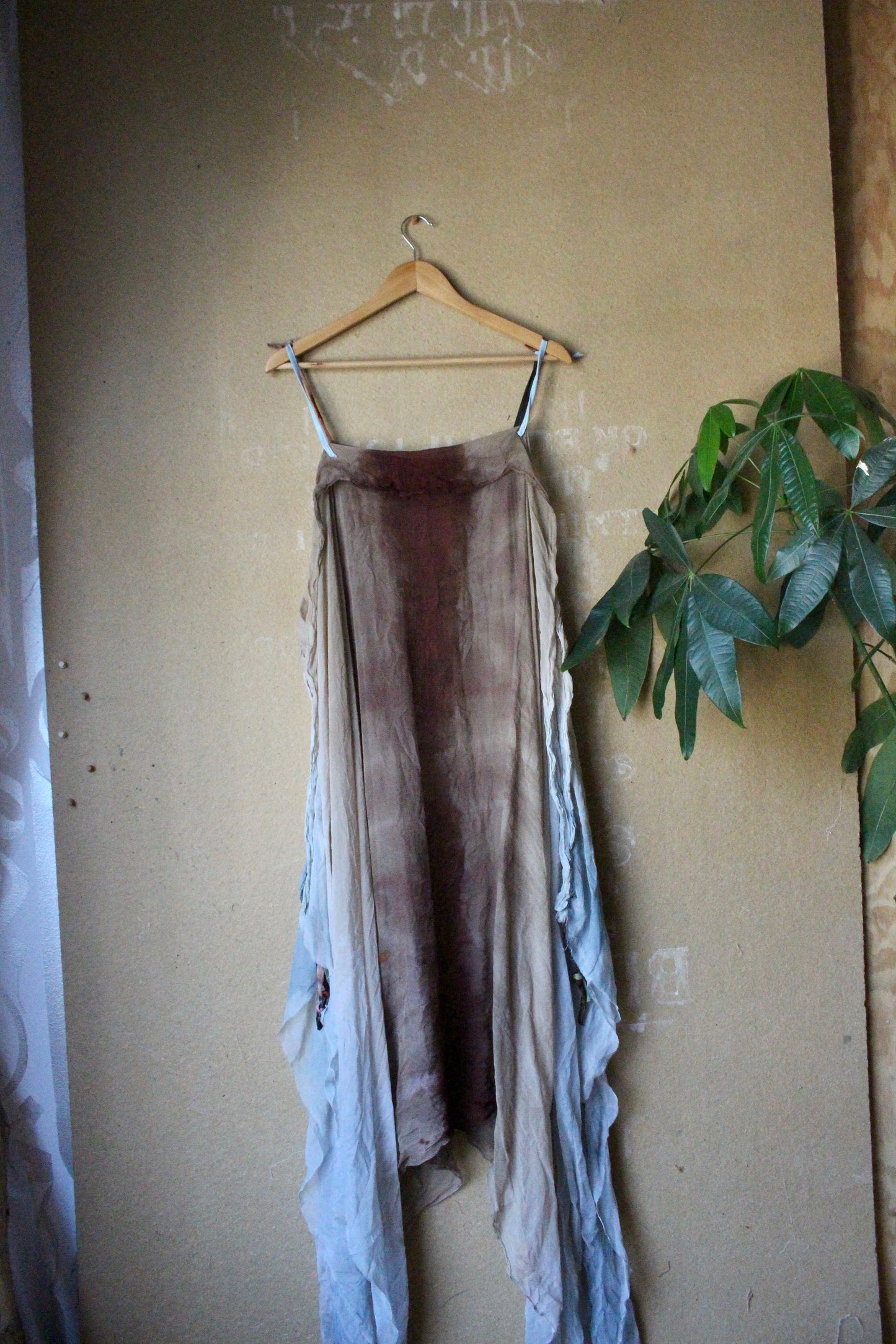 Free size - Aura EXPANSE 100% Dead stock Silk Chiffon Cover up translucent dress - Adjustable straps- Finger straps for wings