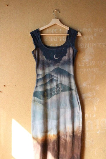 Small/Medium - Midnight on the Mountain- Maxi Basket Dress