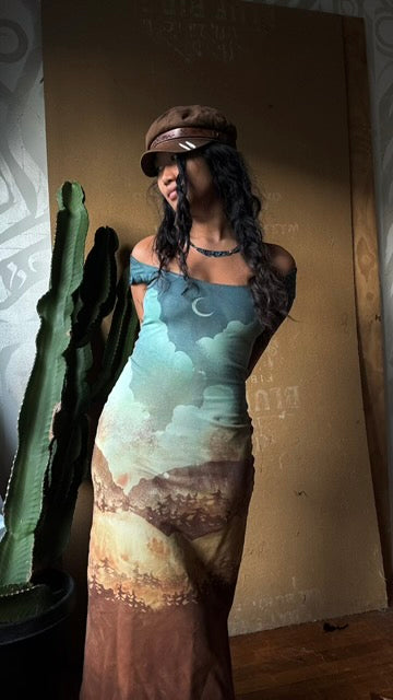 Small/Medium- OOAK Mountain hike - Basket Dress -94% Cotton 6% Cotton Heavy weight Thick Stretchy