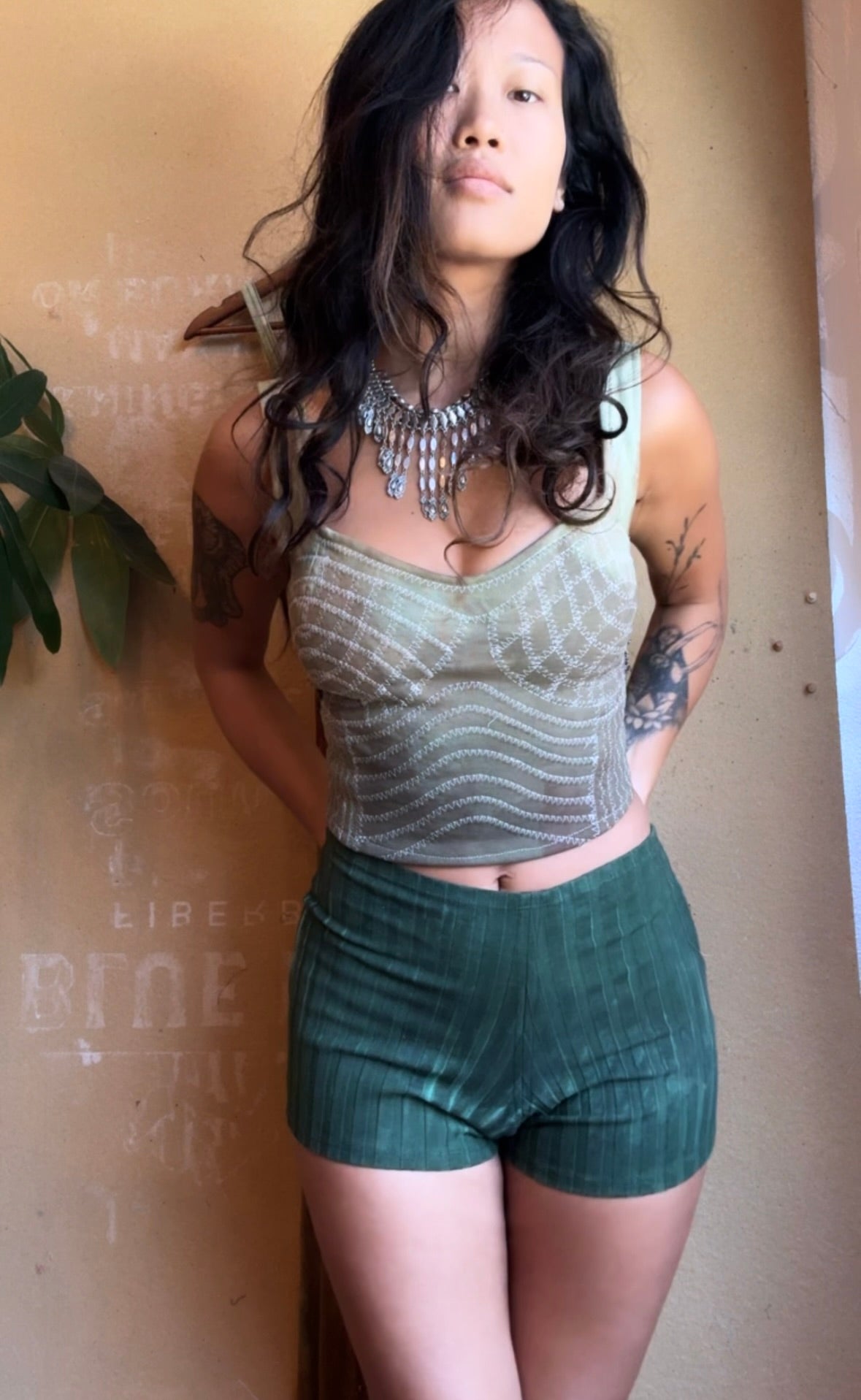 Small/Medium - Moss Agate Continuum Corset Top