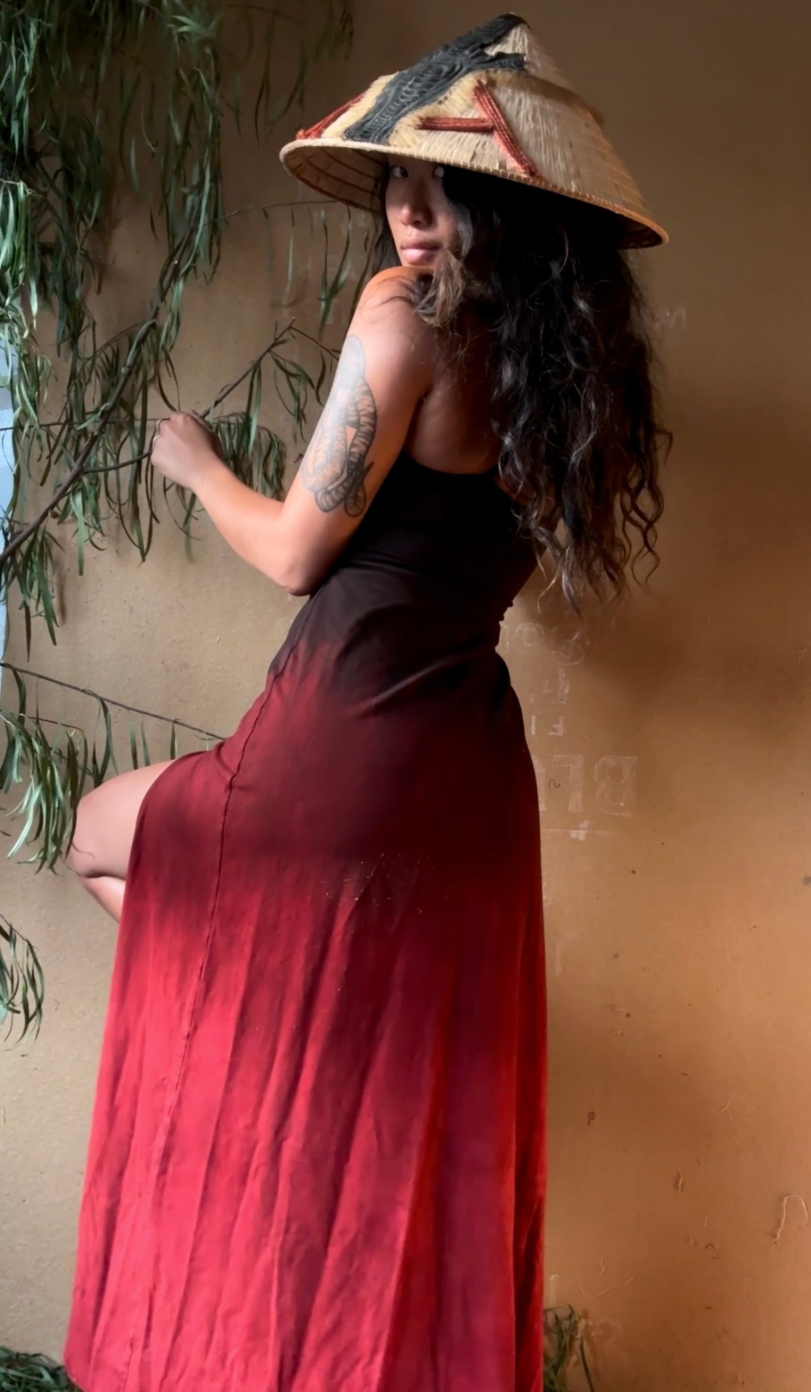 S -RTS - Charcoal Embers Slit Dress - unprinted- limited series - Short length- (for 5.5ft and under)65% Cotton/30% Bamboo/5%Spandex