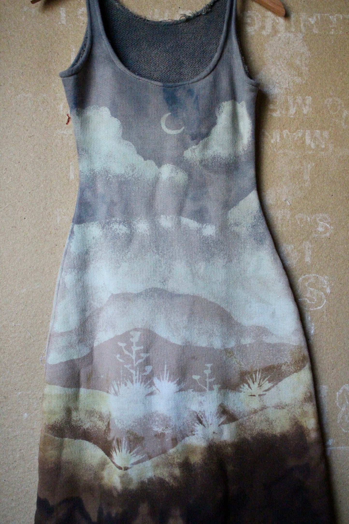 Fits Small/Medium -High Desert soothe -Tank Dress - super soft 100%cotton french terry - dead stock fabric