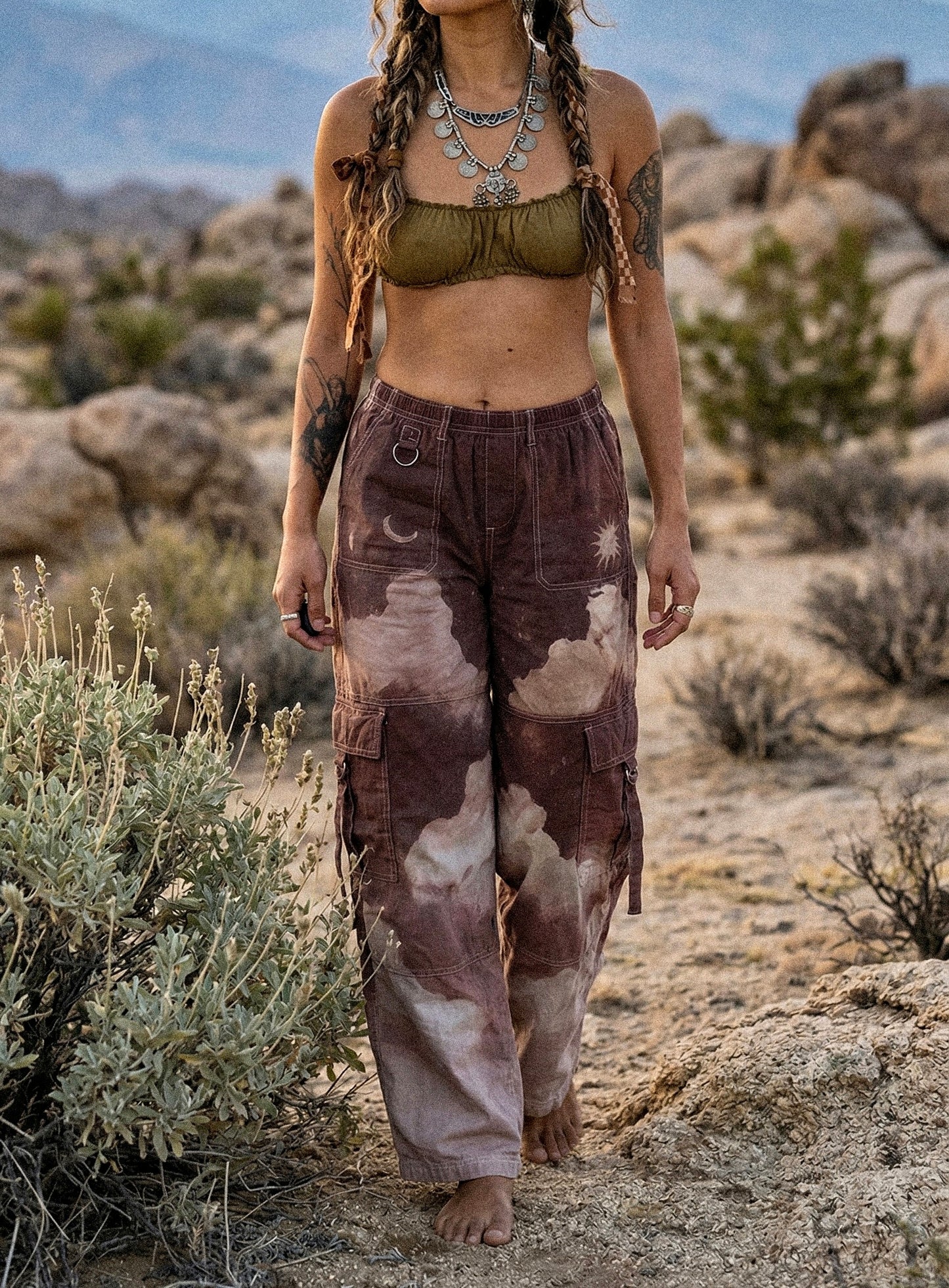 "The See you To- Mauve - O" Cloud Cargo Panta - 100%Cotton -Limited Series-  Upcycled Pants - Regenera-zhinh
