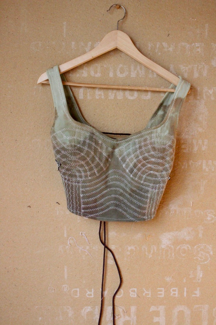 Small/Medium - Moss Agate Continuum Corset Top