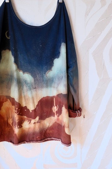 Medium - Canyon Sun Set Hike - Slouchy Long Sleeve Top -  100% Organic Cotton - BUttery Soft