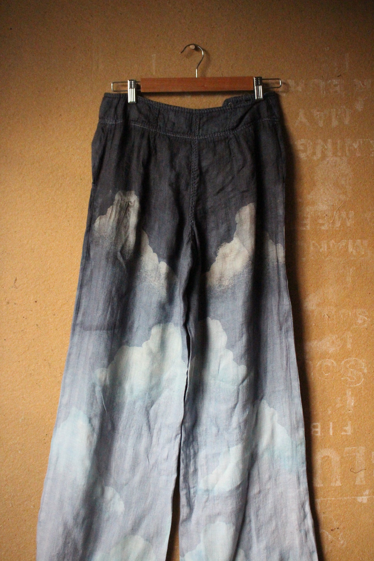 Size 4 (S/M) - Blue Skies Pants - Long- Unique Button Style - upcycled
