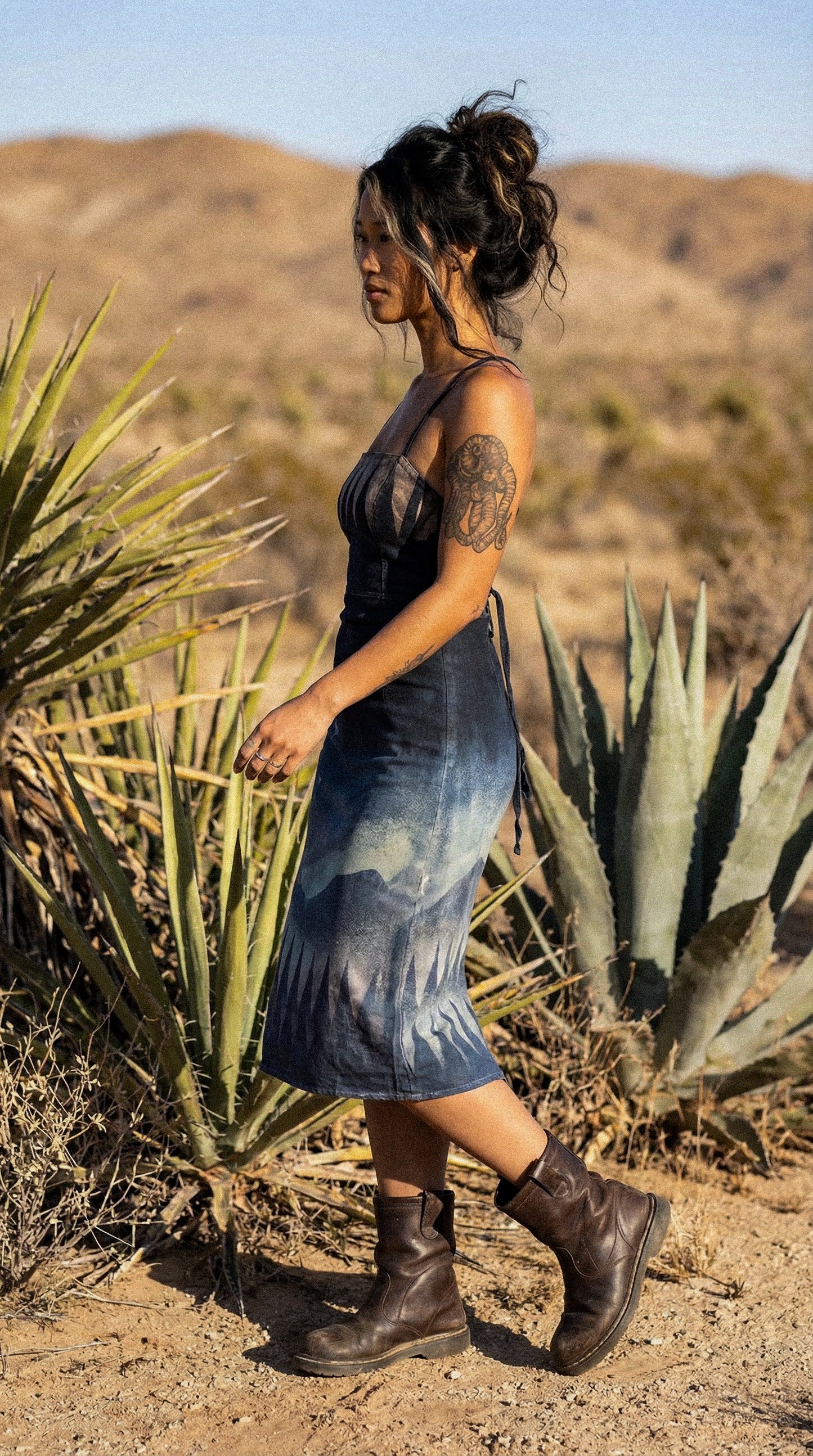 Small- Midnight Currents - OOAK- Upcycled - Regenera-zhinh-Stretchy- 50% Linen 48%Rayon 2 % Spndx