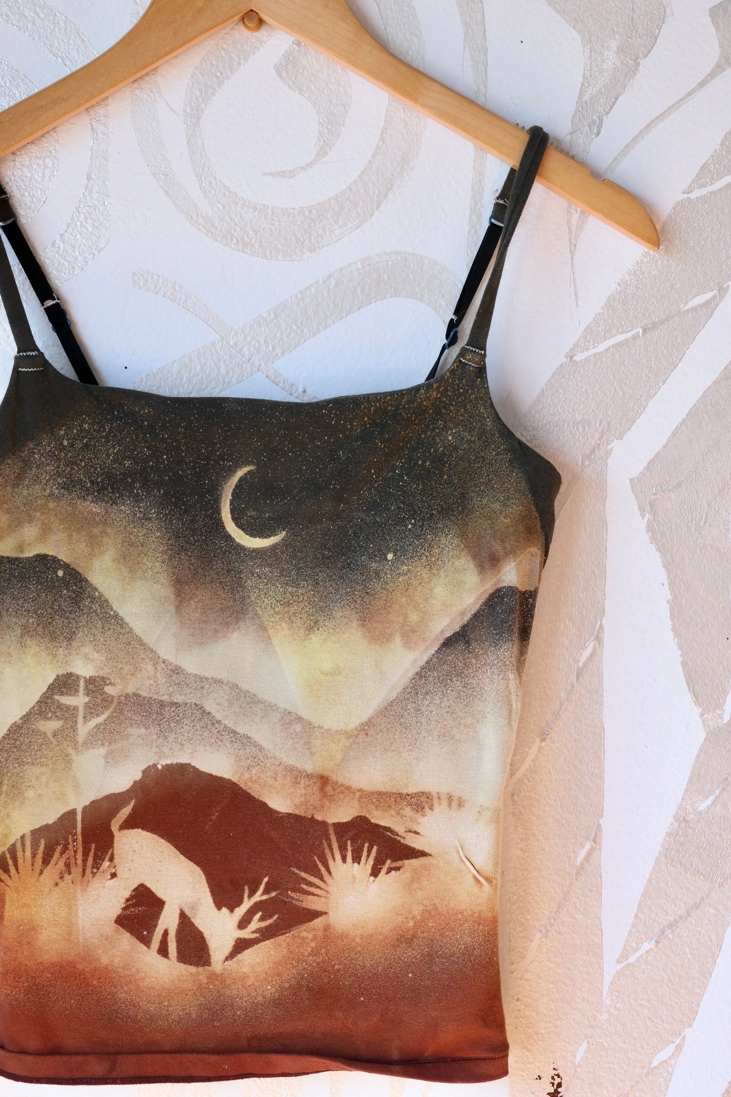 Medium-Stark Night Deer- Cami Tank Top - 91% organic cotton and 9% elastane