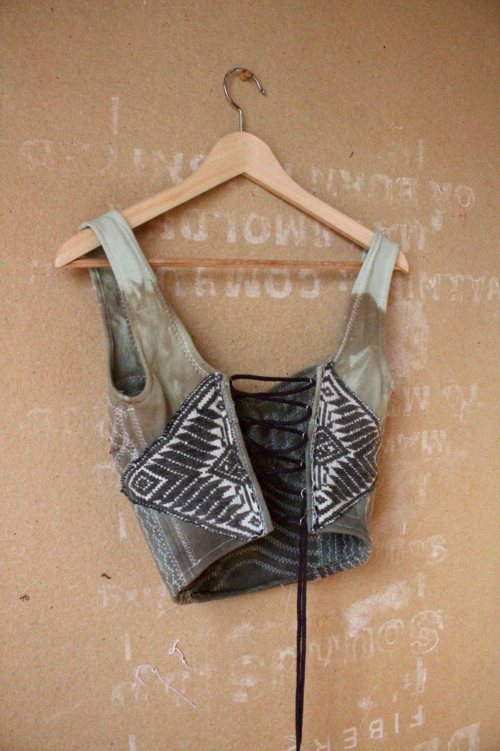 Small/Medium - Moss Agate Continuum Corset Top