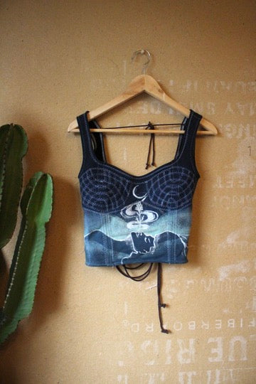 XS - Spirit of the Land Midnight Blue - Continuum Corset Top- Full Length