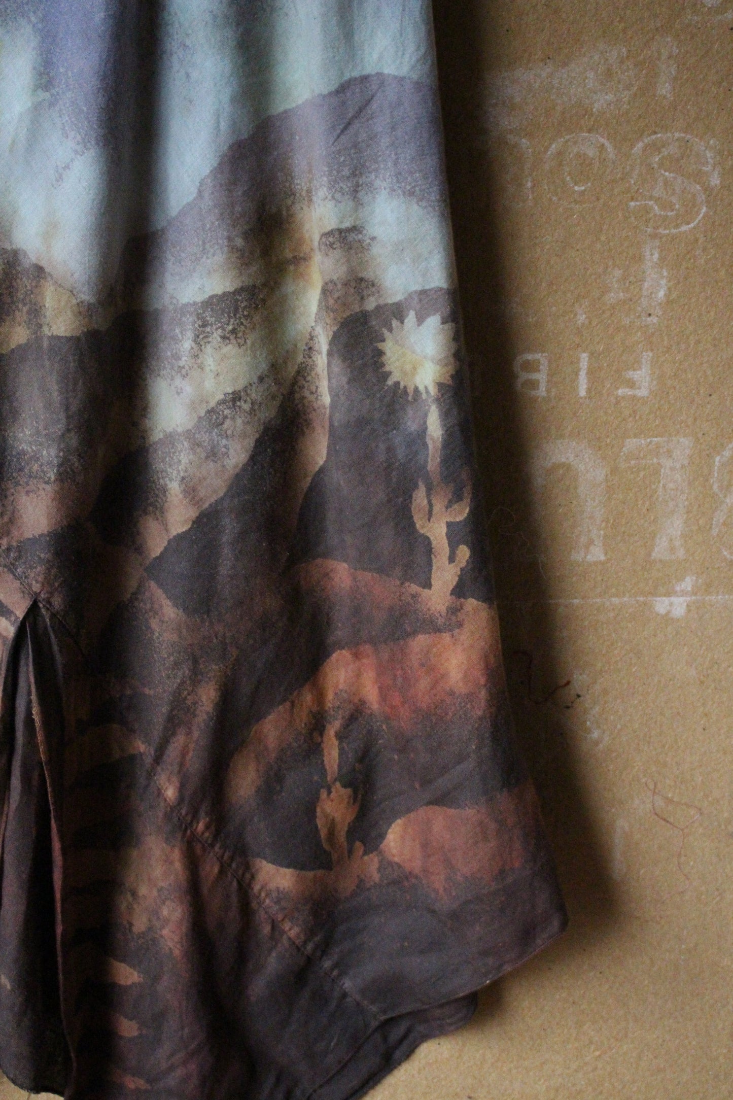 Fits XS-Small - Unique Hem Slit Linen Dress - 100% Linen Dress Upcycled