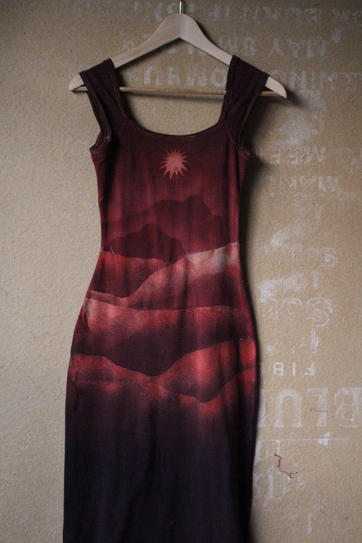 Small -OOAK OG Basket Dress - Charcoal Embers - Marked down for misplaced dye marks