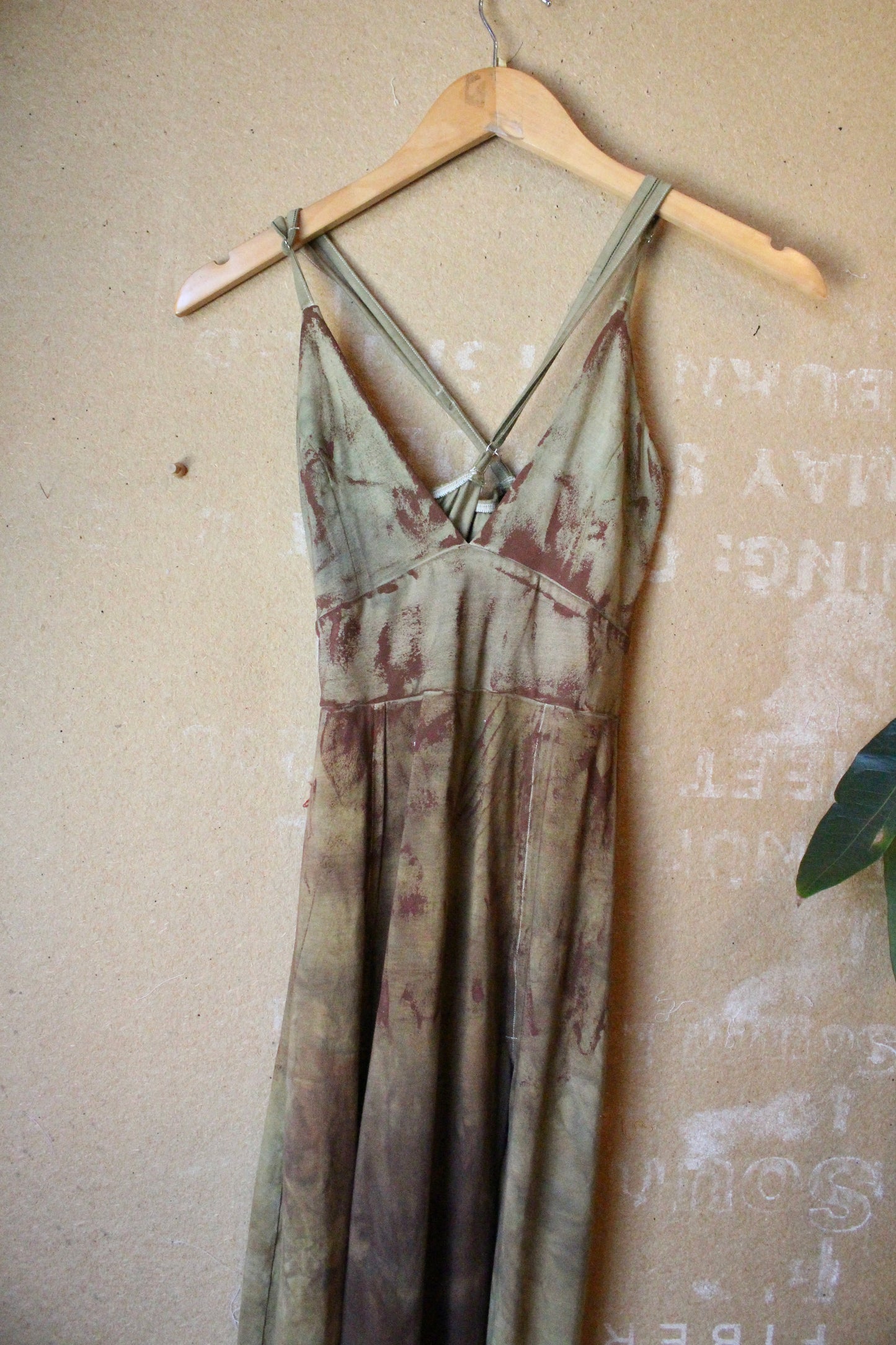 Small - OXIDATE Slit Dress 2- Made from Bamboo/Cotton/Spandex - Short length (dress for 5.5ft and shorter ) Hand painted - hand dyed & heat set (Copy)