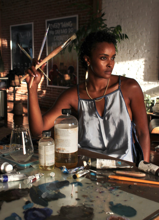 Pre- Order Moon Light Blue-- The Zhinh-Dai Dress -Zhinh Rise-Reversible color and neckline