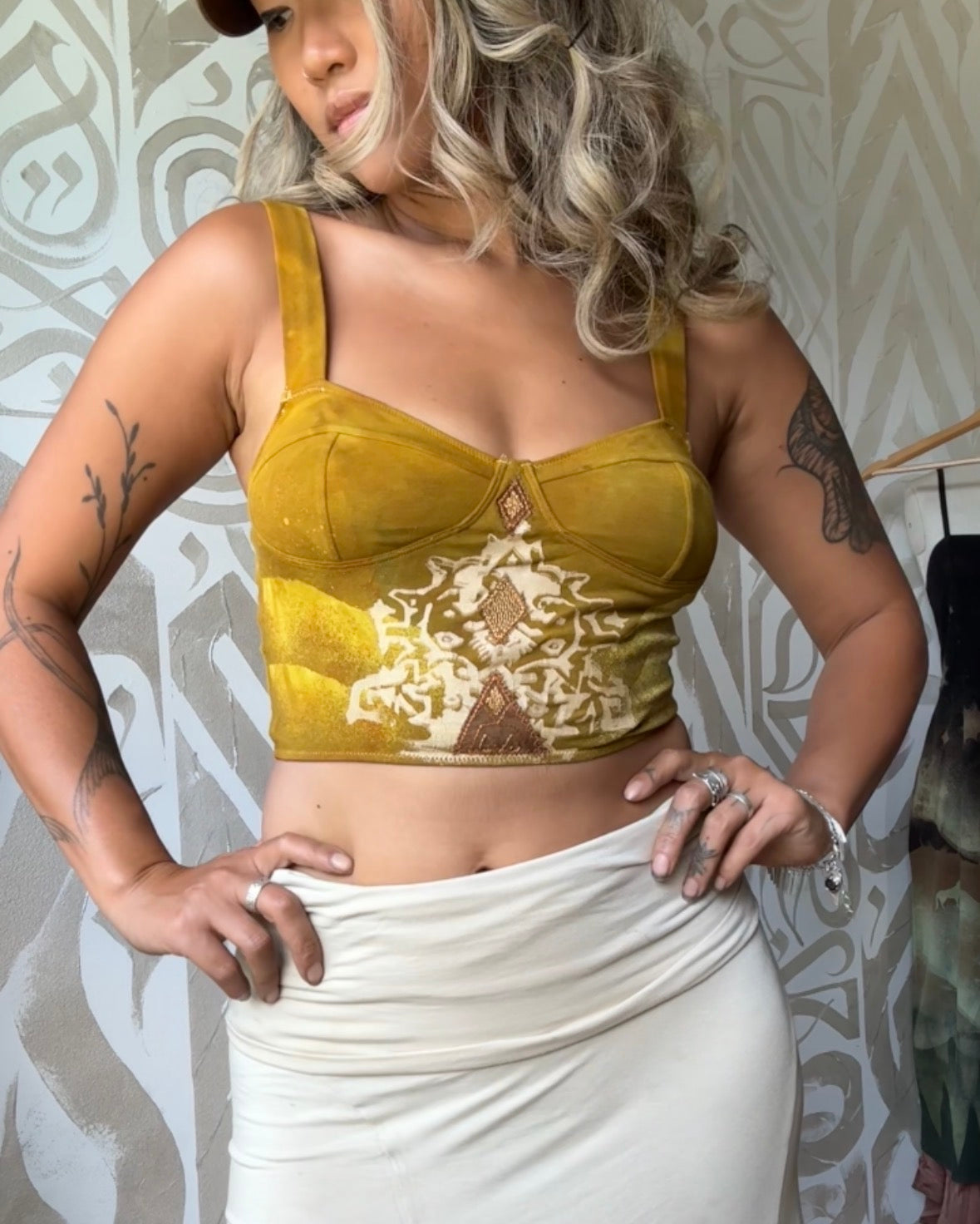Honey Bee Empress-Cotton Corset Bustier Pull over Tank Top- RTS And Pre order- 90% Organic Cotton, 10% Elastane - 4 way stretch