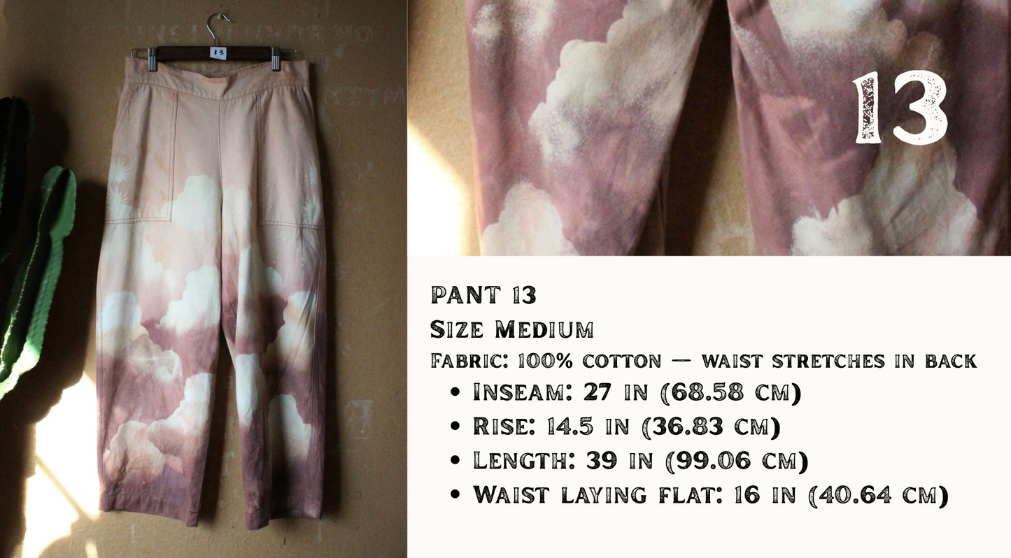 Medium/Large - Blush Cloudy Day Puddle Pants - Heavy duty 100% Cotton CAnvas - A Zhinh Original design pants - Regenerazhinh