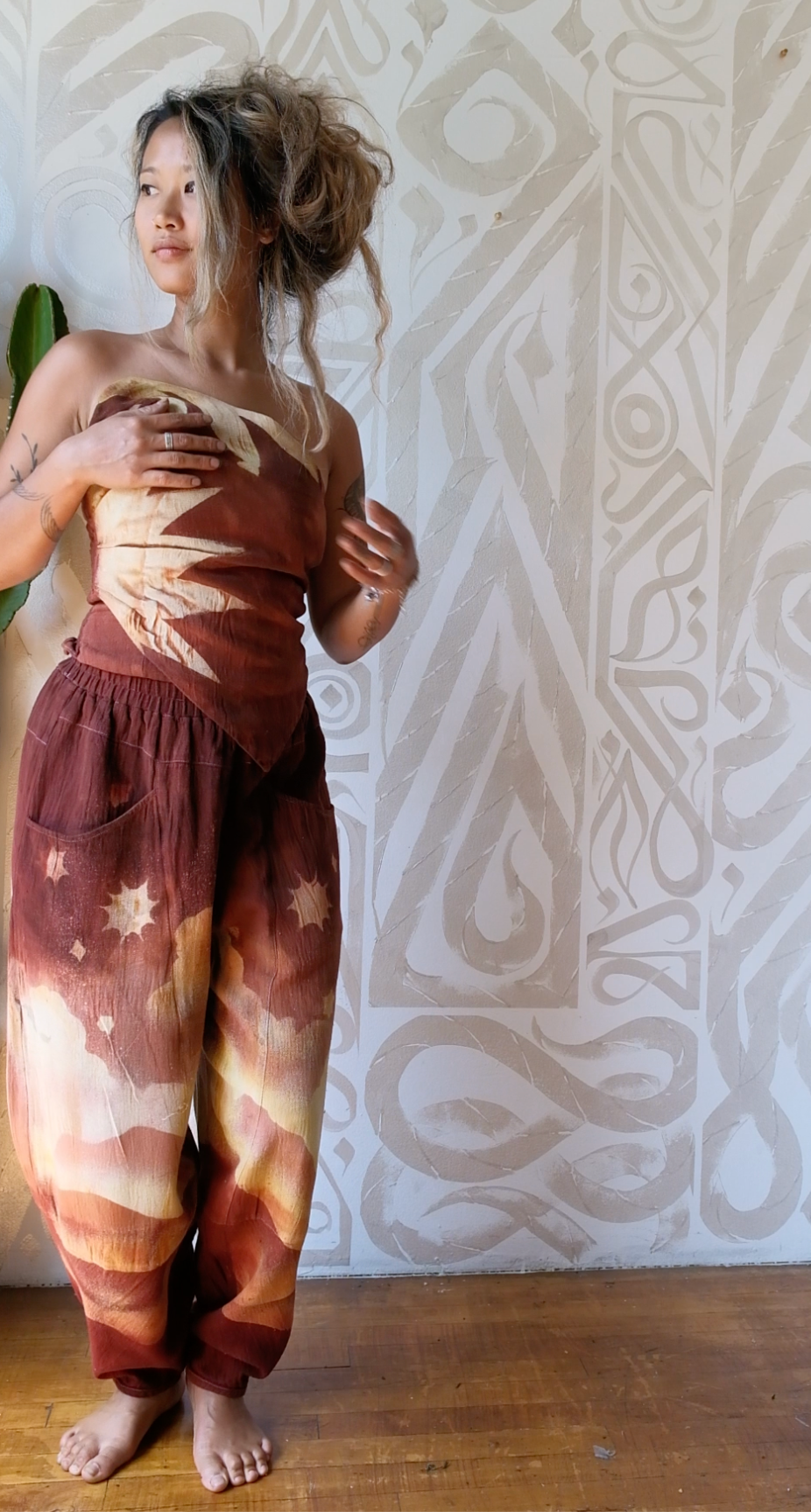 New! 4 Pre Order Slots - Golden Hour - Parachute Pants - 4-8 WEEKS CUSTOM  SLOT-Solar Power Terracotta-  100% Organic Hand loomed Kala Cotton - Limited Series