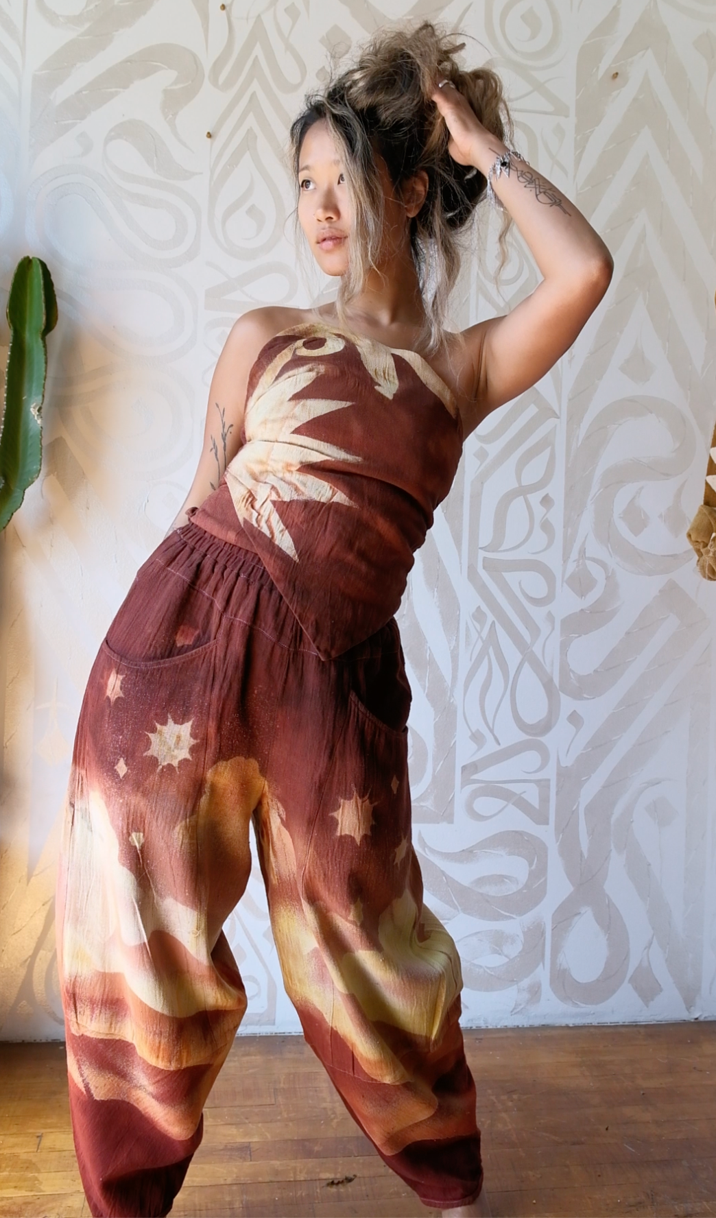 New! 4 Pre Order Slots - Golden Hour - Parachute Pants - 4-8 WEEKS CUSTOM  SLOT-Solar Power Terracotta-  100% Organic Hand loomed Kala Cotton - Limited Series