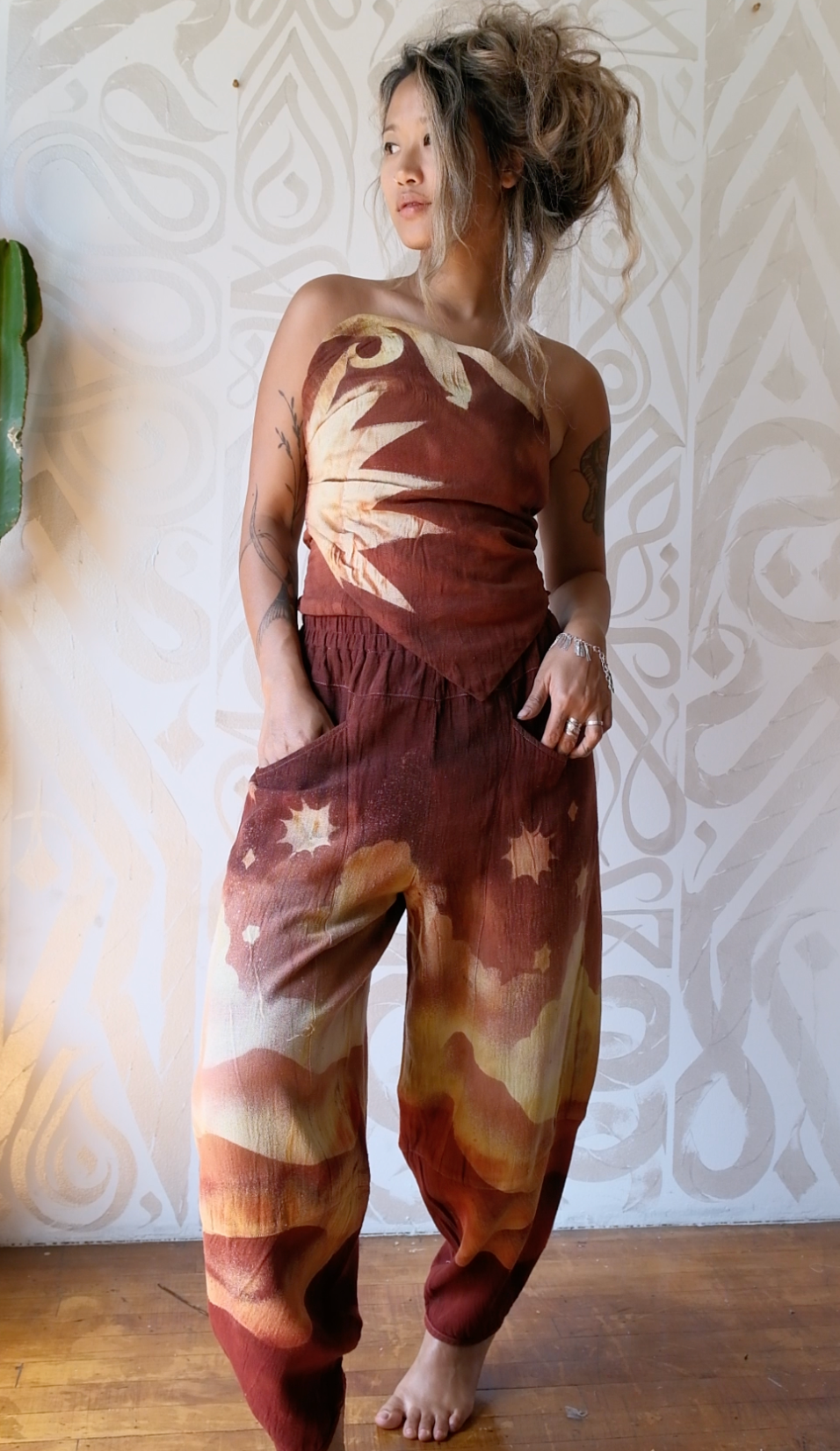 New! 4 Pre Order Slots - Golden Hour - Parachute Pants - 4-8 WEEKS CUSTOM  SLOT-Solar Power Terracotta-  100% Organic Hand loomed Kala Cotton - Limited Series