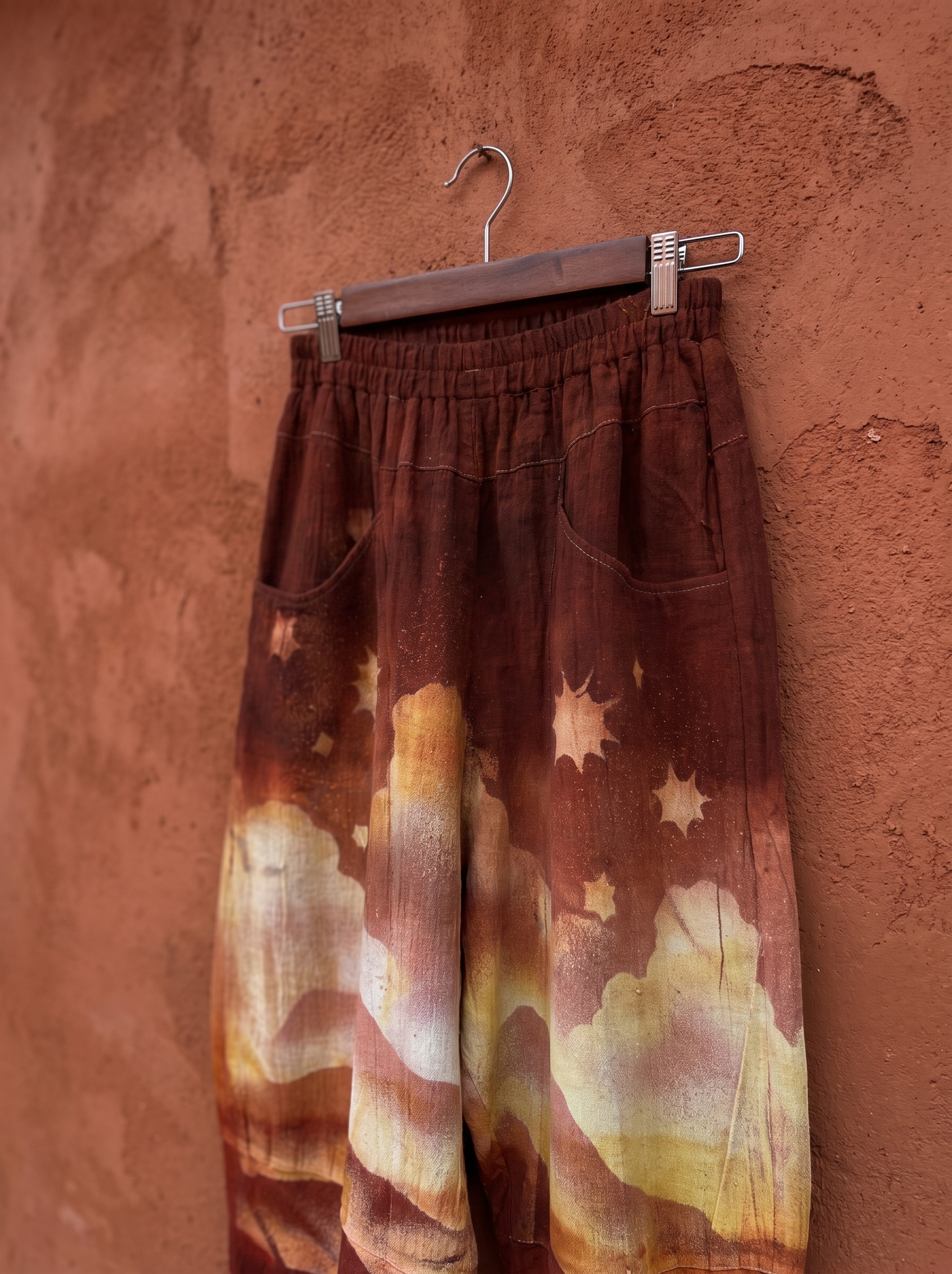 New! 4 Pre Order Slots - Golden Hour - Parachute Pants - 4-8 WEEKS CUSTOM  SLOT-Solar Power Terracotta-  100% Organic Hand loomed Kala Cotton - Limited Series