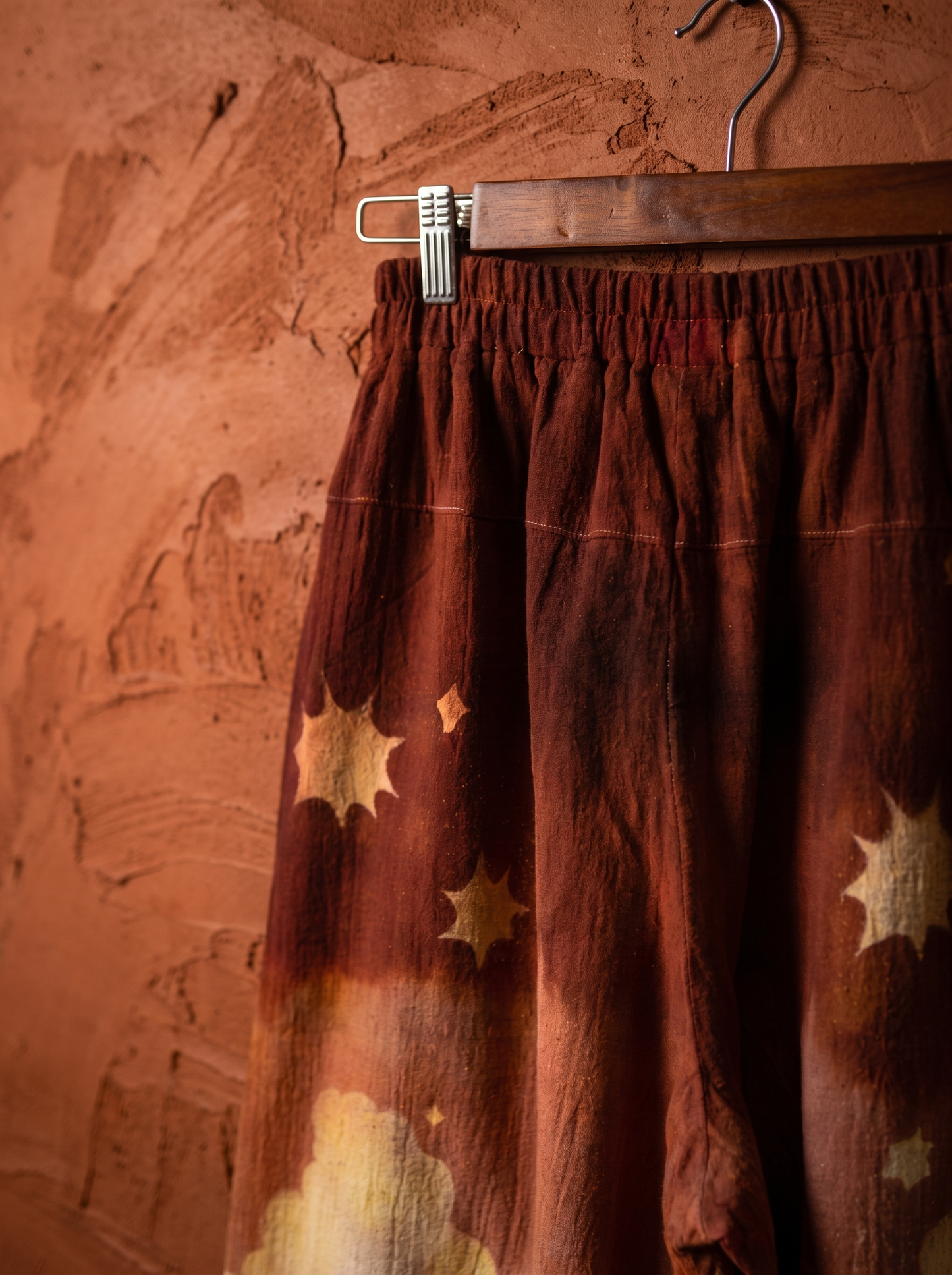 New! 4 Pre Order Slots - Golden Hour - Parachute Pants - 4-8 WEEKS CUSTOM  SLOT-Solar Power Terracotta-  100% Organic Hand loomed Kala Cotton - Limited Series