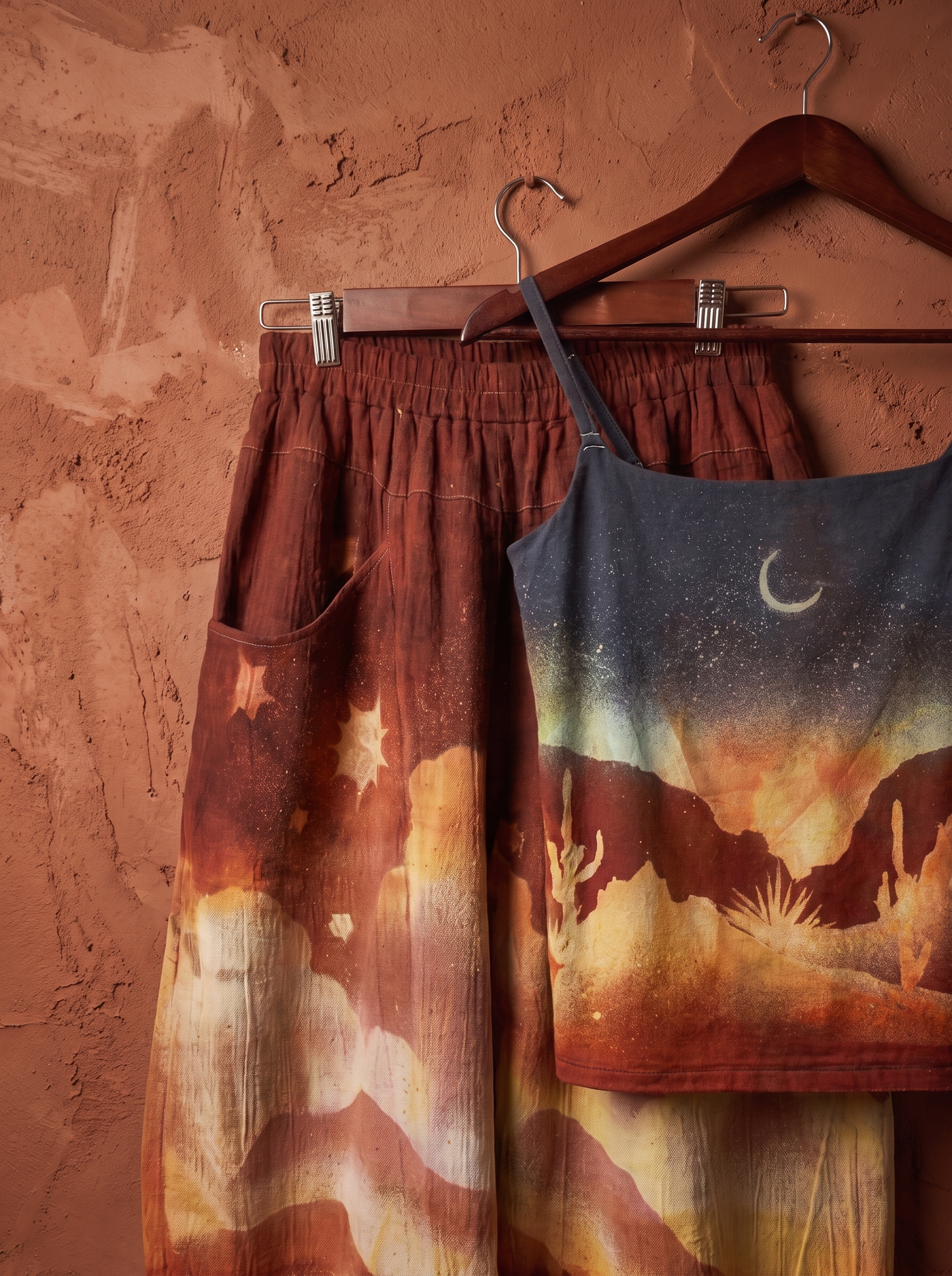 New! 4 Pre Order Slots - Golden Hour - Parachute Pants - 4-8 WEEKS CUSTOM  SLOT-Solar Power Terracotta-  100% Organic Hand loomed Kala Cotton - Limited Series